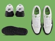 Nike Air Max 1 White/Black/Chlorophyll sneakers (Image via SBD)